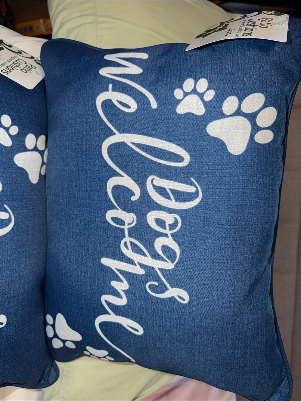 SET OF 2 Jordan Blue & White “Dogs Welcome